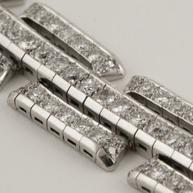 1930's Art Deco Diamond and Platinum Bracelet 1