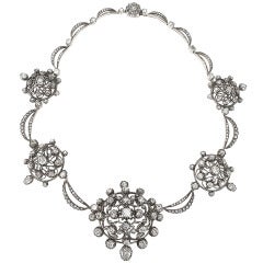 Antique Diamond Silver-Topped Gold Necklace 5