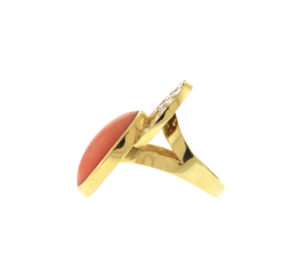 Women's CARTIER Coral Diamond and Gold Ring