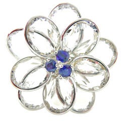 Flower Power Sapphire and Rock Crystal Cocktail Ring