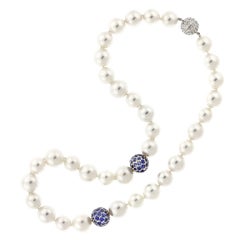 DONNA VOCK Diamond, Sapphire South Sea Pearl Necklace DONNA VOCK Diamond, Sapphire South Sea Pearl Necklace