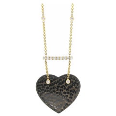 Diamond and Palmwood Heart Necklace