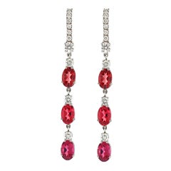 DONNA VOCK Diamond and Spinel Linear Earrings