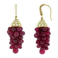 Exceptional Diamond and Ruby Cluster Earrings Exceptional Diamond and Ruby Cluster Earrings