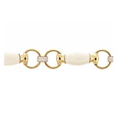 "Donna's Equestrian Link" in Diamond and Mammoth Ivory Bracelet