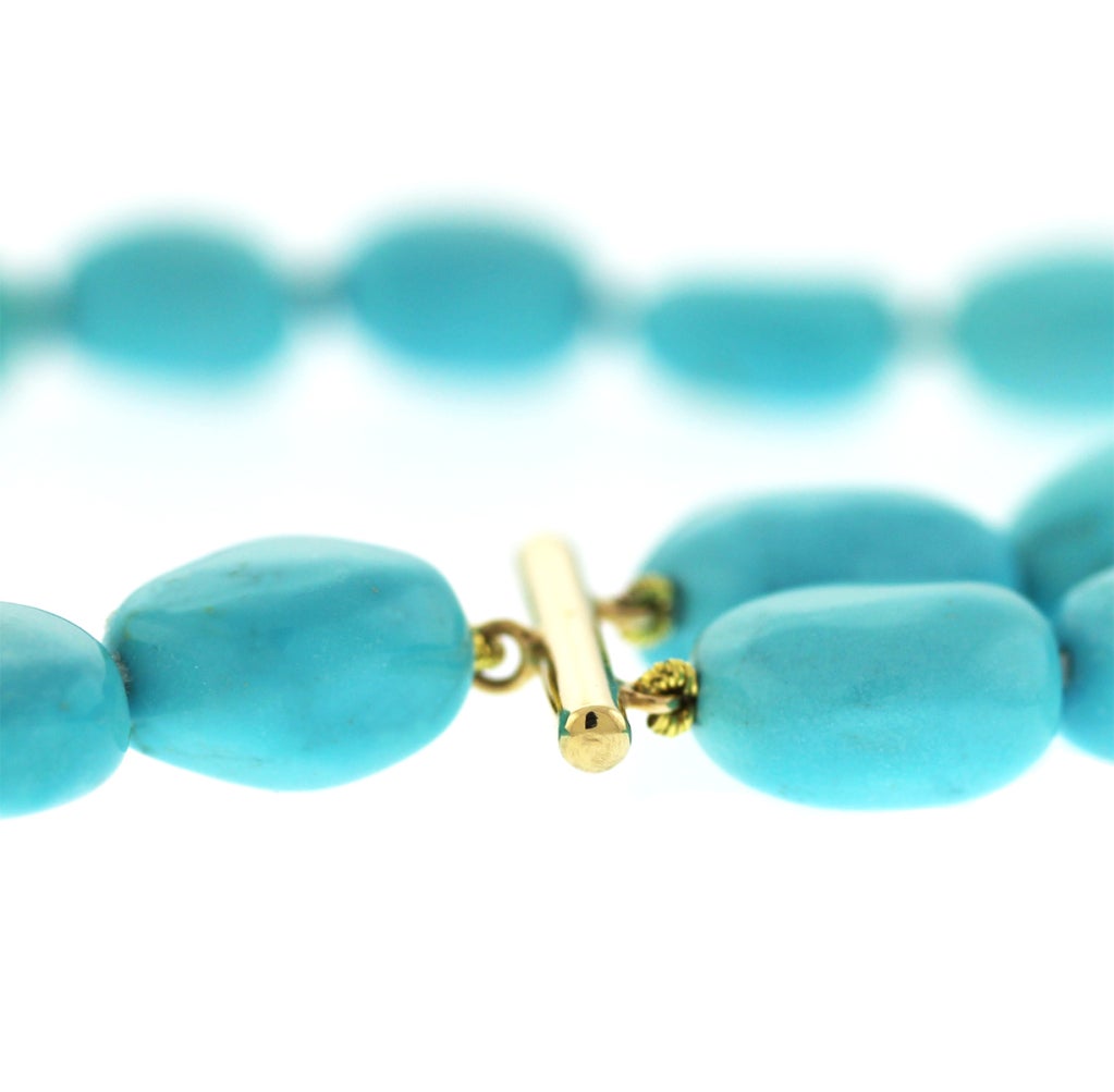 Magnificent Turquoise Bead Necklace In Excellent Condition In NY, NY