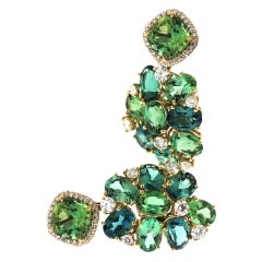 "Lola" Tourmaline and Diamond Drop Earrings