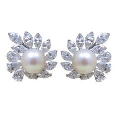 VAN CLEEF & ARPELS Diamond Pearl Earrings