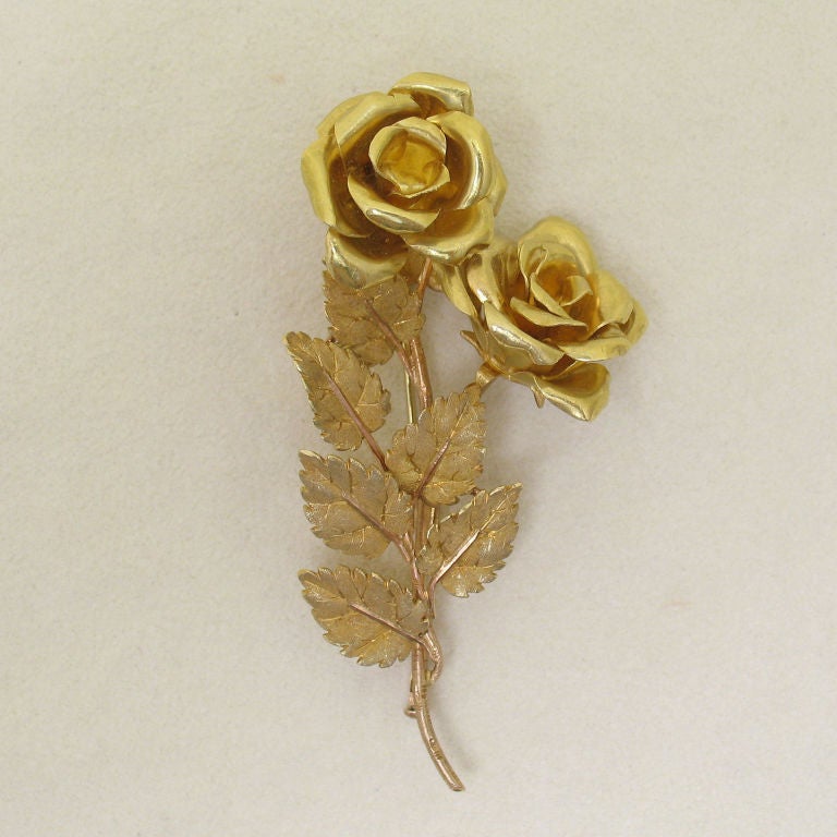 Gold Rose Brooch by Buccellati