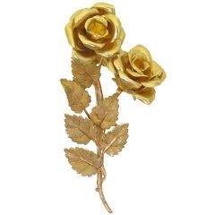 Gold Rose Brooch by Buccellati
