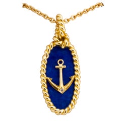 VAN CLEEF & ARPELS  Lapis Gold Nautical Pendant 