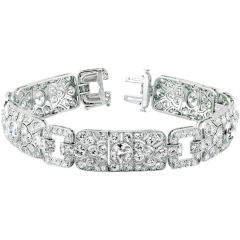 Fantastic French Art Deco Bracelet in Platinum & Diamonds