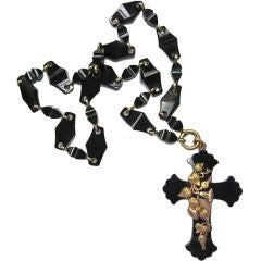 Victorian Onyx Cross & Chain