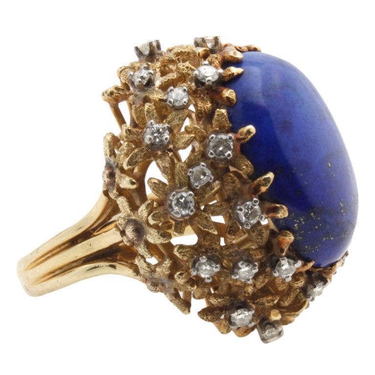 1960s Lapiz & Diamond Ring