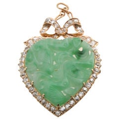 Gold, Diamond and Jade Brooch