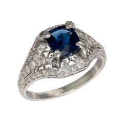Oscar Heyman Platinum Diamond & Sapphire Ring