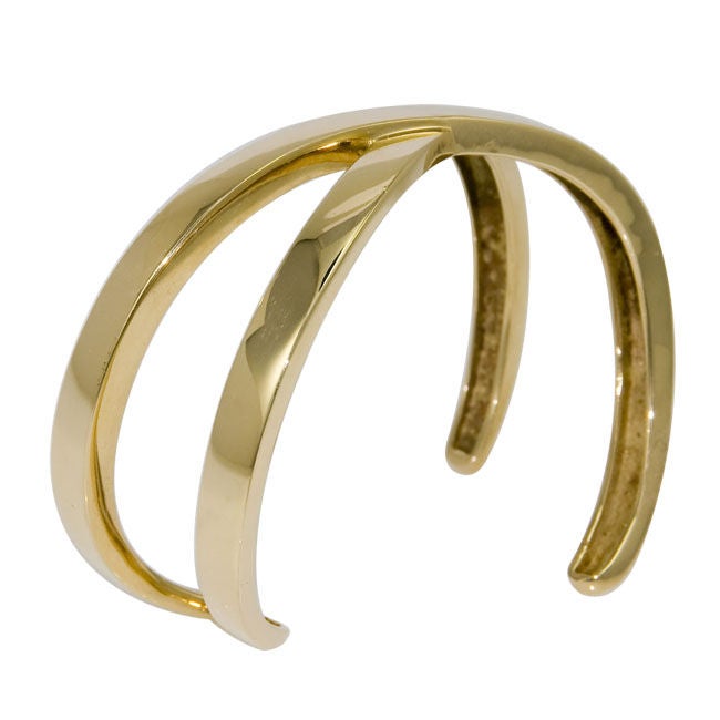18K Yellow Gold X Collection Cuff Bracelet by Paloma Picasso for Tiffany & Company, Medium to Large size for most any wrist.