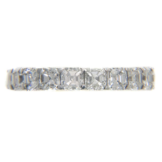 Platinum & Asscher cut Diamond Eternity Band Ring  J.E. Caldwell 1