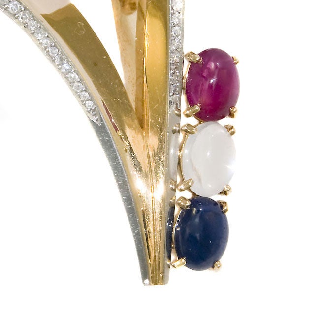 1940s Mauboussin for Trabert & Hoeffer  "VICTORY" Brooch