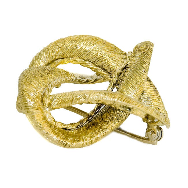 1960s Cartier 18K Brushed Knot brooch