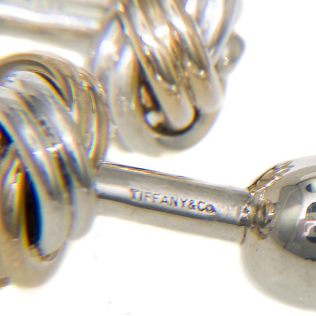 Tiffany & Company 14K and Sterling Silver classic knot Cufflinks in Original tiffany Box.