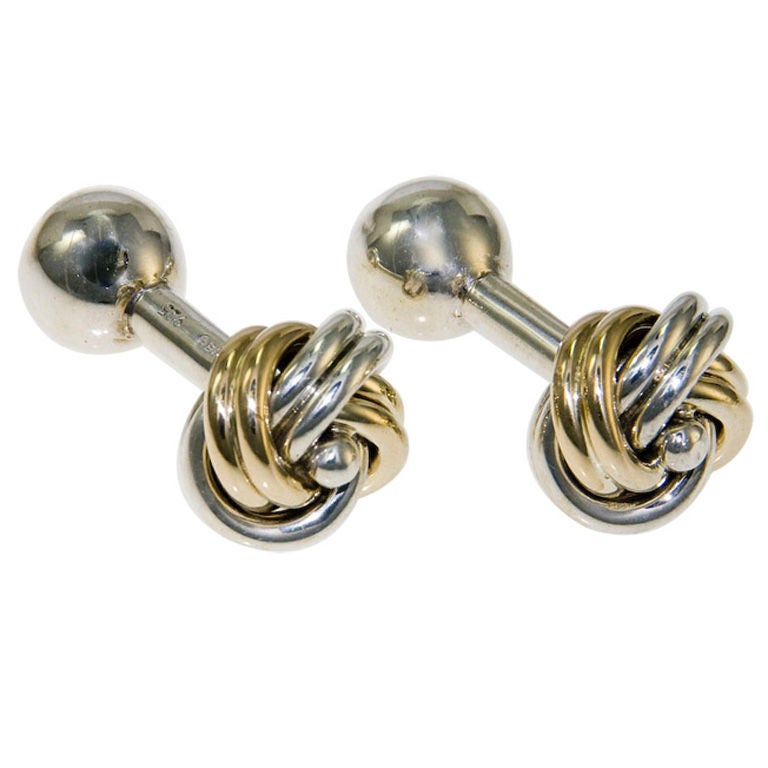 Tiffany & Company 14K and Sterling silver Knot Cufflinks