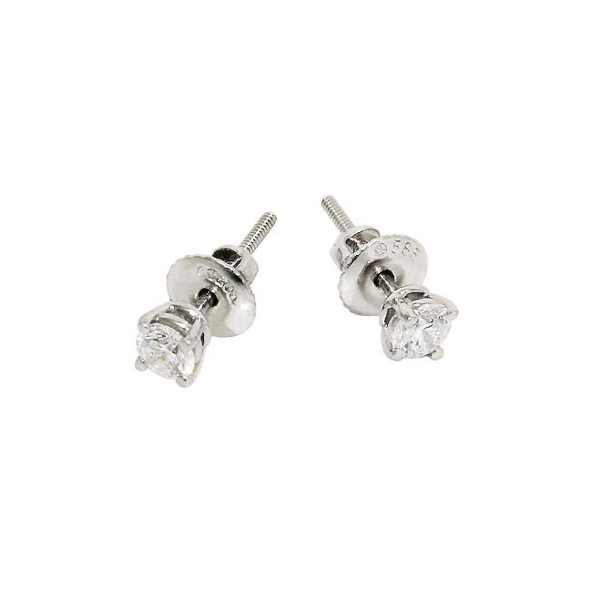 Women's Tiffany & Company Platinum and Diamond Stud Earrings