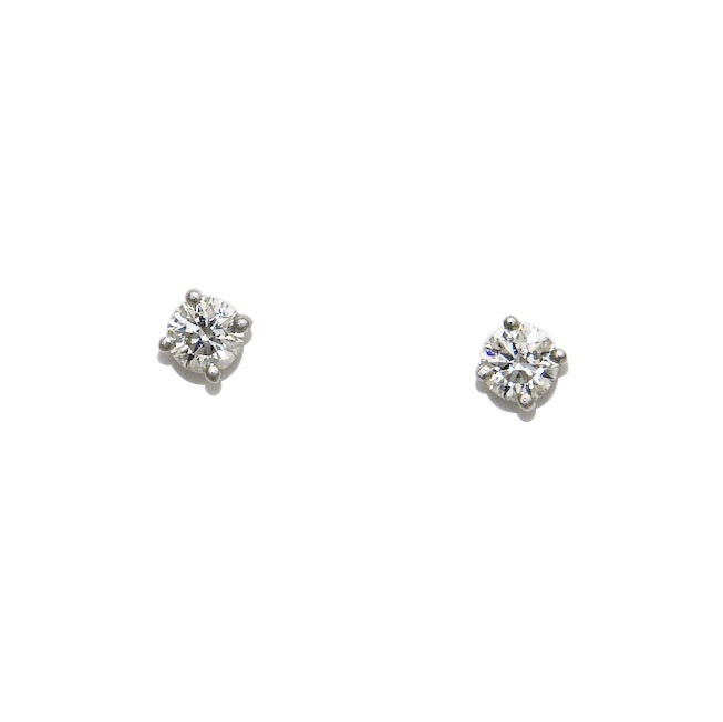 Tiffany & Company Platinum and Diamond Stud Earrings 1