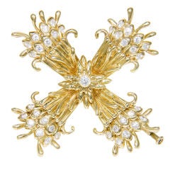 TIFFANY & CO SCHLUMBERGER 18K & Diamond Brooch