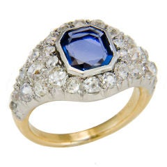 Fine Antique J.E. Caldwell Diamond and Sapphire Ring