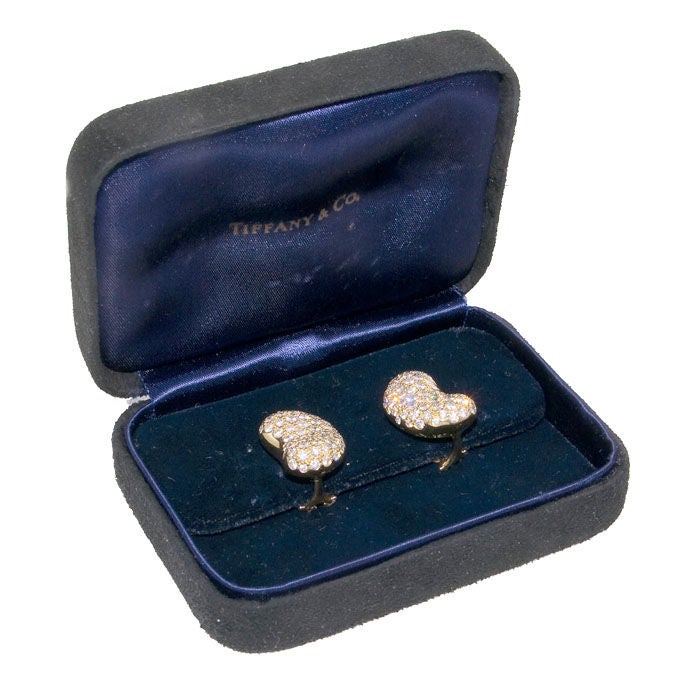Tiffany & Company Elsa Peretti Diamond Bean earrings 1