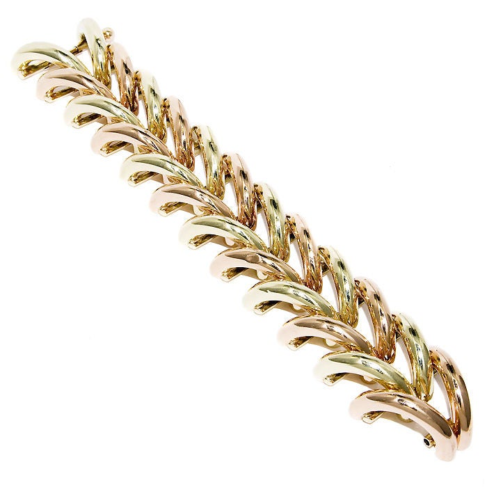 Pink and Green Gold Retro Bracelet