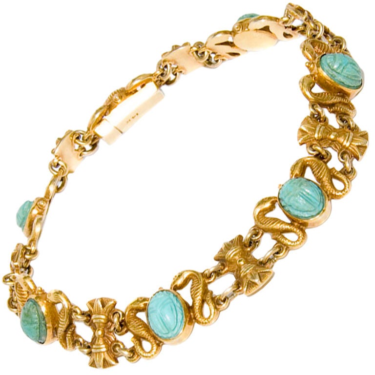 Antique Gold Egyptian revival Bracelet
