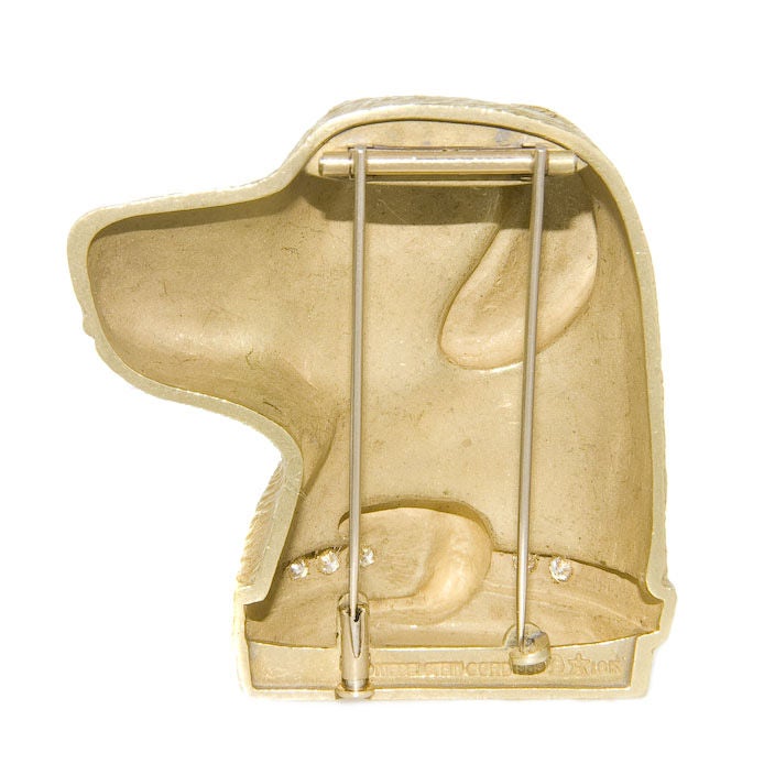 Women's Large Gold Dog Brooch by Kieselstein Cord