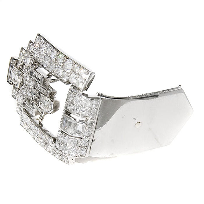 CARTIER Art Deco Diamond Clip Brooch 4