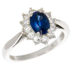 CARTIER Platinum, Diamond and Sapphire Ring