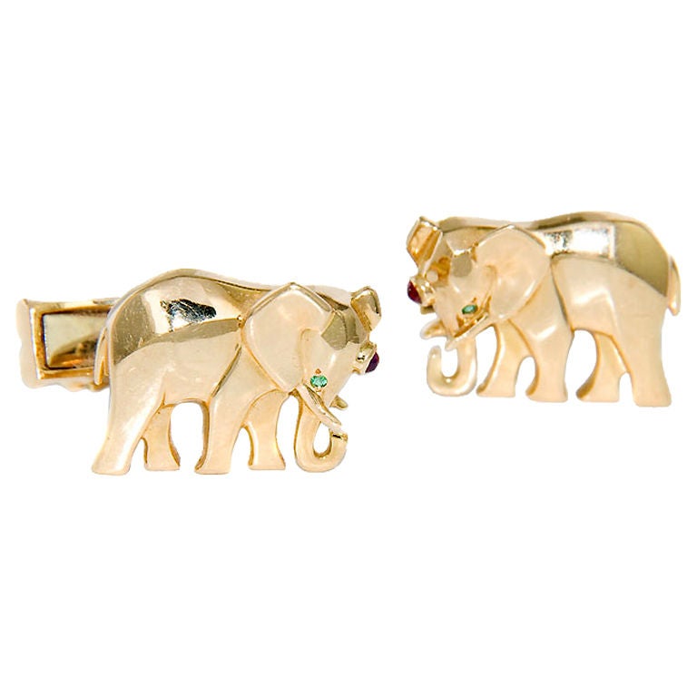 CARTIER Gold Elephant Cufflinks