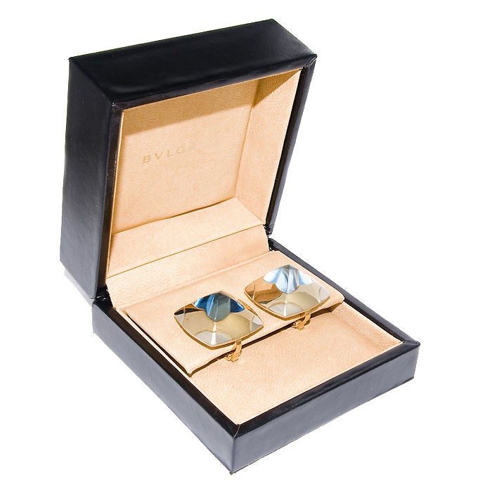 BULGARI Aquamarine Pyramid Ear Clips