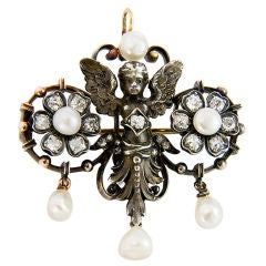 Victorian Figural Diamond set Pendant Brooch Victorian Figural Diamond set Pendant Brooch