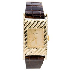 PAUL FLATO Gold Ribbed Case Wrist Watch