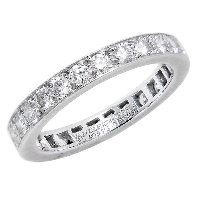 VAN CLEEF and ARPELS Platinum and Diamond Eternity Ring at 1stDibs ...
