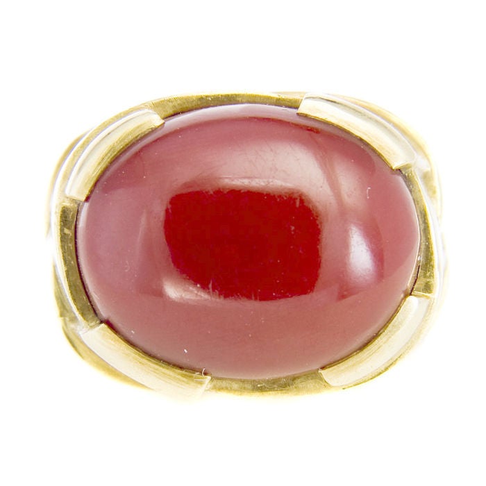 TIFFANY & COMPANY Gold & Carnelian Ring