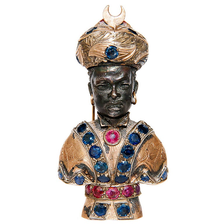 A. CODOGNATO Blackamoor Brooch at 1stdibs