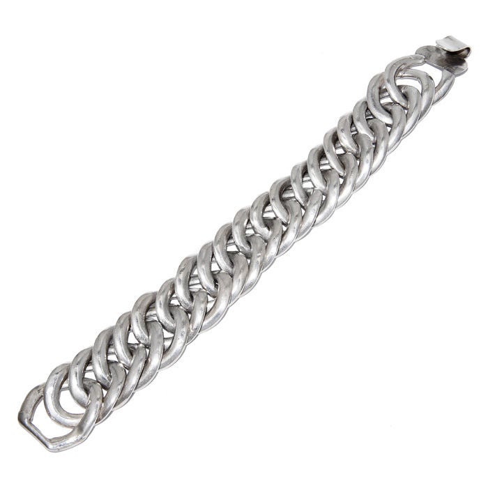 Heavy Sterling Silver Link Bracelet by William Spratling.