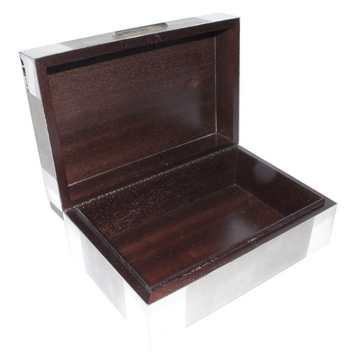Art Deco inspired, Sterling Silver mounted Wood Box by Ralph Lauren.