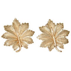 BUCCELLATI Gold Leaf Ear Clips