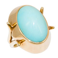 Vintage Cellino  Italy Gold & Turquoise Ring