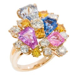OSCAR HEYMAN FOR J.E. CALDWELL Sapphire & Diamond Ring