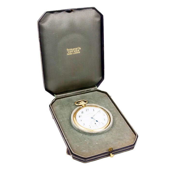 Gents 12 Size Patek Philippe 5 Minute Repeater pocket Watch Retailed by Tiffany & Company, Signed Tiffany & Co. Case, matching case and Movement serial numbers. Original Fitted Tiffany Box. This watch comes with a Patek Philippe Archive letter from