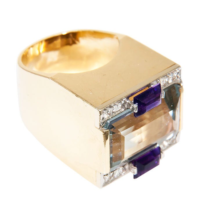 Women's M & J SAVITT Gemstone Gold Ring